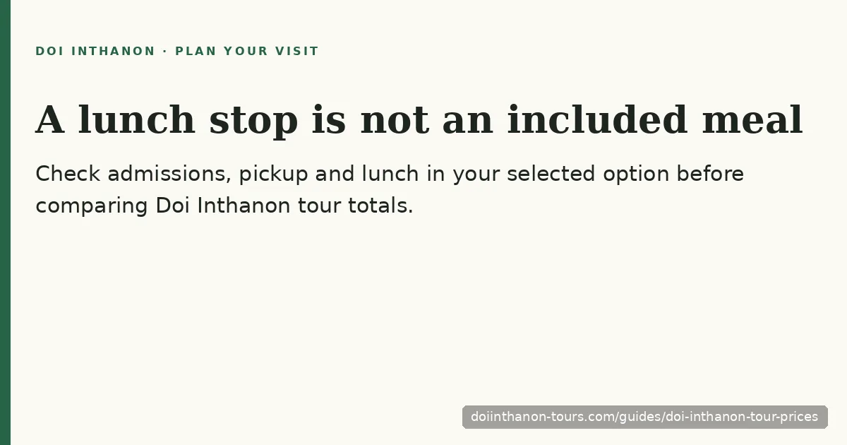 Doi Inthanon Tour Prices and Entrance Fees planning summary